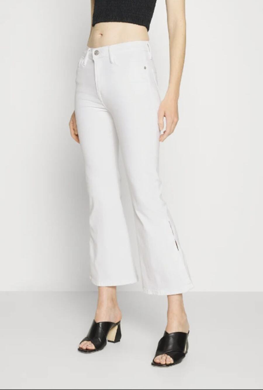 FRAME White Le Crop Flare Pants